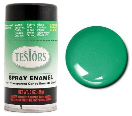 Testors 1601 3oz. Spray Finishing Enamel Transparent Candy Emerald Green