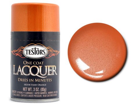 Testors 1831 3oz. Spray One Coat Metallic Lacquer Fiery Orange