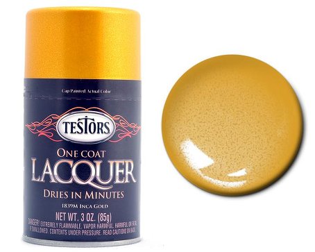 Testors 1839 3oz. Spray One Coat Metallic Lacquer Inca Gold