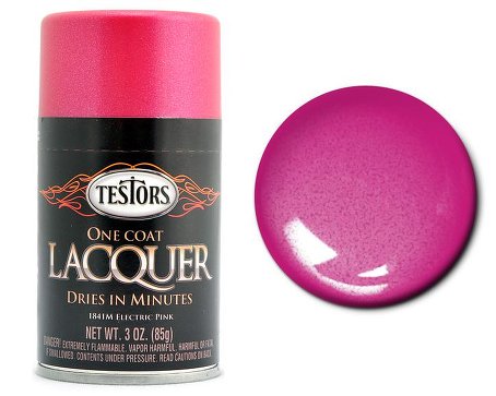 Testors 1841 3oz. Spray One Coat Metallic Lacquer Electric Pink