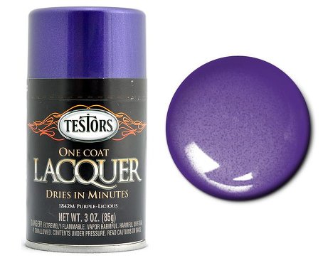 Testors 1842 3oz. Spray One Coat Metallic Lacquer Purple-Licious