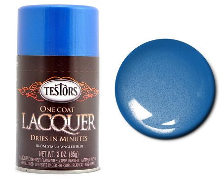 Testors 1843 3oz. Spray One Coat Metallic Lacquer Star-Spangled Blue