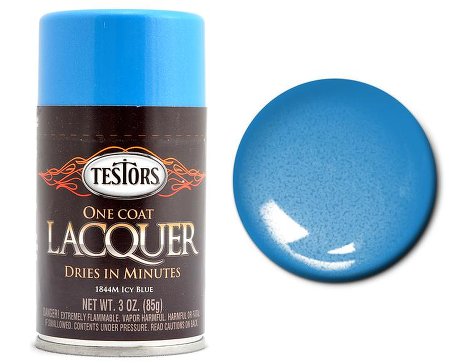 Testors 1844 3oz. Spray One Coat Metallic Lacquer Icy Blue