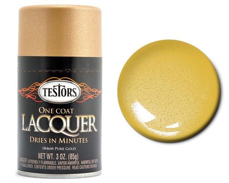 Testors 1846 3oz. Spray One Coat Metallic Lacquer Pure Gold