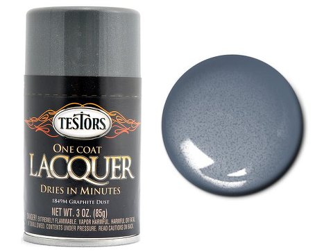 Testors 1849 3oz. Spray One Coat Metallic Lacquer Graphite Dust