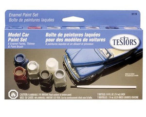 Testors 9119 Model Car Customizing Enamel Paint Set (6 Colors & Thinner)