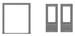 Tichy Trains 8192 HO Single Lite Dbl Door & Frame 72"w x 80"h (2)