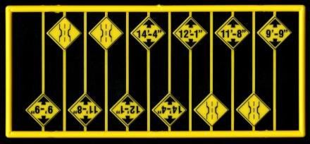 Tichy Trains 8298 HO Bridge Clearance & Narrow Warning Signs (12) (D)