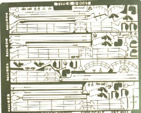Toms Model Works 4011 1/400 German Type VII & II U-Boat Detail Set