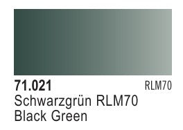 Vallejo 71021 17ml Bottle Black Green RLM70 Model Air (6/Bx)