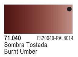 Vallejo 71040 17ml Bottle Burnt Umber Model Air (6/Bx)