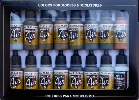 Vallejo 71193 17ml Bottle RLM Model Air Paint Set (16 Colors)