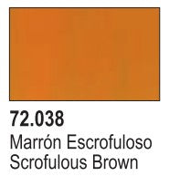 Vallejo 72038 18ml Bottle Scrofulous Brown Game Color (6/Bx)