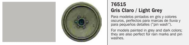 Vallejo 76515 35ml Bottle Light Grey Model Wash (6/Bx)