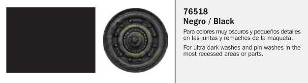 Vallejo 76518 35ml Bottle Black Model Wash (6/Bx)