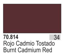 Vallejo 814 17ml Bottle Burnt Cadmium Red Model Color (6/Bx)