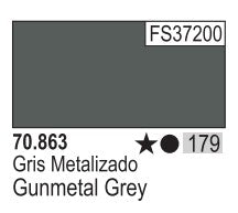 Vallejo 863 17ml Bottle Gun Metal Grey Model Color (6/Bx)