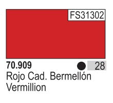 Vallejo 909 17ml Bottle Vermillion Model Color (6/Bx)