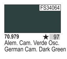 Vallejo 979 17ml Bottle German Camouflage Dark Green Model Color (6/Bx)