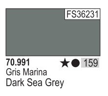 Vallejo 991 17ml Bottle Dark Sea Grey Model Color (6/Bx)
