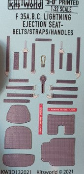 Warbird Decals 3132021 1/32 3D Color Ejection Seatbelts, Straps, Handles F35A/B/C Fighters
