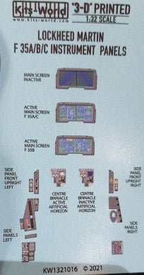 Warbird Decals 31321016 1/32 3D Color Instrument Panels F35A/B/C Fighters