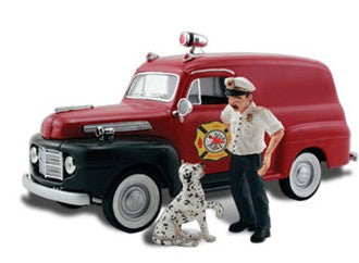 Woodland Scenics 5559 HO Autoscene Fire Chief Panel Truck w/Figures