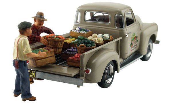 Woodland Scenics 5561 HO Autoscene Paul's Fresh Produce Pickup Truck w/Figures