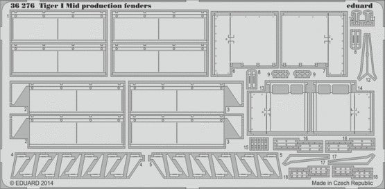 Eduard 36276 1/35 Armor- Tiger I Mid Production Fenders for DML (D)