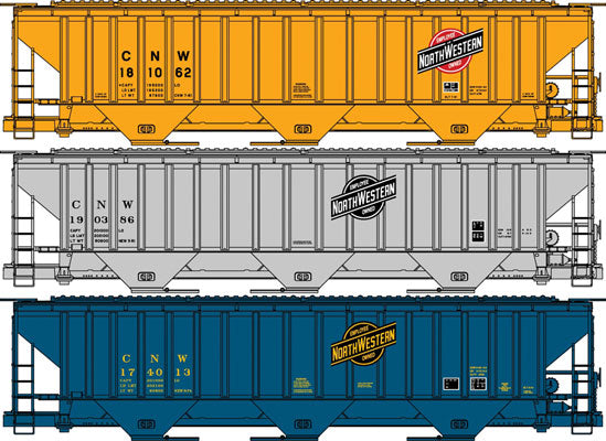 Accurail 8064 Ho Ps 4750 Hopper C&Nw 3#Set