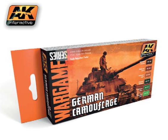 AK Interactive 1167 Wargame Series: German Camouflage Acrylic Paint Set (6 Colors) 17ml Bottles (D)