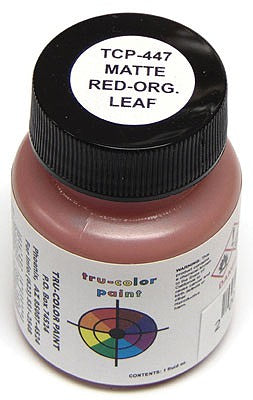 Tru-Color Paint 447 All Scale Sprayable Matte Paints - 1oz 29.6mL -- Orange-Red Leaf