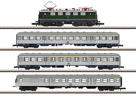 Marklin 81356 Z Scale Silver Coins Commuter Train Set - Standard DC - Exclusiv -- Class 141 Electric, 3 Commuter Cars, German Federal Railroad DB (Era IV)