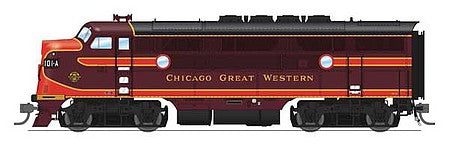 Broadway Limited 6662 HO Scale EMD F3A - Sound and DCC - Paragon4 -- Chicago Great Western 101C (maroon, red)