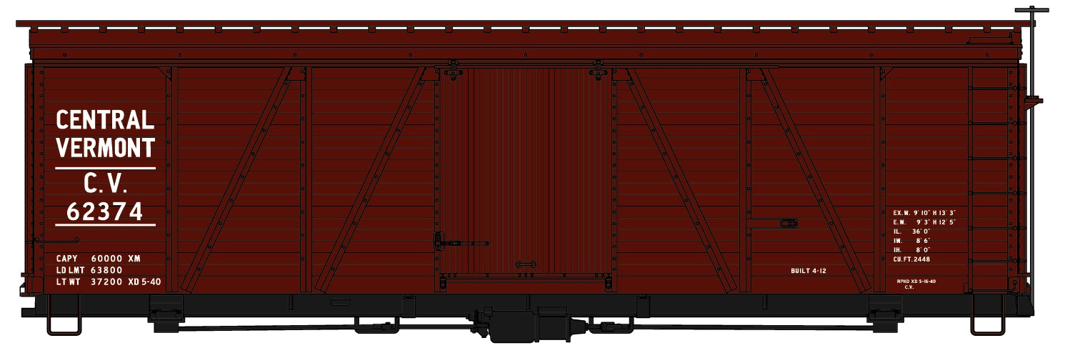 Accurail 1179 Ho 36'Fowler Wood Boxcar Cv