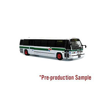 Iconic Replicas 870317 HO Scale 1987-1994 TMC RTS Transit Bus - Assembled -- Golden Gate (white, green)