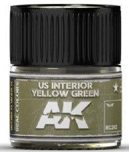 AK Interactive RC262 Real Colors: US Interior Yellow Green Acrylic Lacquer Paint 10ml Bottle