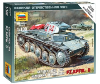 Zvezda 6102 1/100 German PzKpfw II Light Tank (Snap)