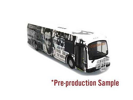 Iconic Replicas 870295 HO Scale Proterra ZX-5 Bus - Assembled -- Reno RTC "Lincoln Line" (black, white)