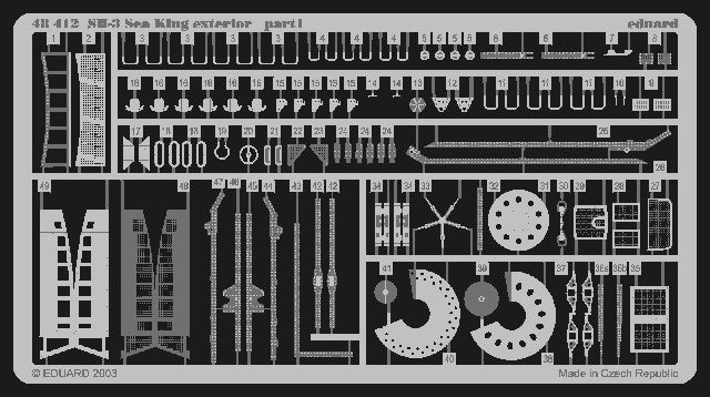 Eduard 48412 1/48 Aircraft- SH3 Sea King Exterior for HSG & RVL