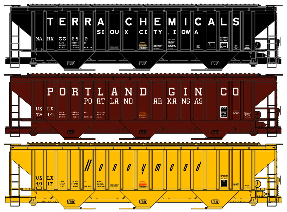Accurail 8102 Ho Ps Cvd Hoppers 3#Set