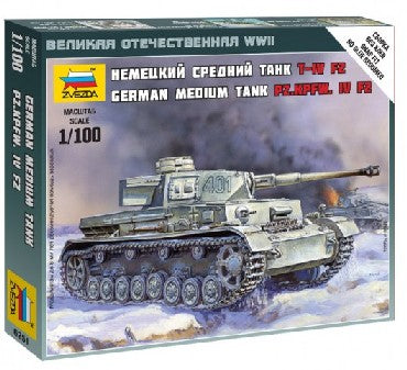 Zvezda 6251 1/100 German PzKpfw IV F2 Medium Tank (Snap)