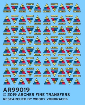 Archer Fine Transfers 99019 Fabric Texture Applique: 1/35 WWII US Armor Division Uniform Patches