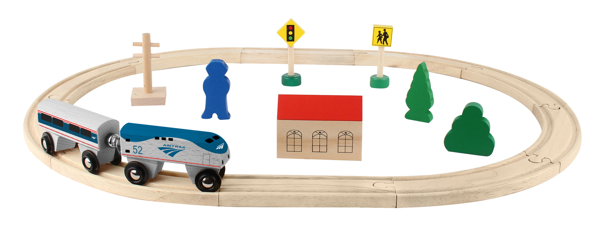 Daron Amtrak Items TY045 Amtrak Wooden Railway - 20 Pc. Set