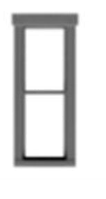 Tichy Trains 8238 HO 1/1 Dbl Hung Window w/Fancy Trim, Glazing & Shades 18"w x 56"h (12) (D)
