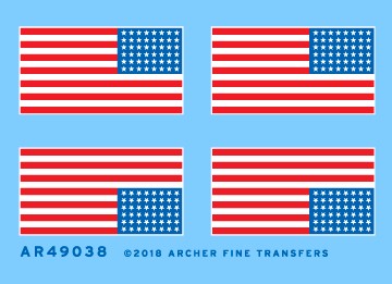 Archer Fine Transfers 49038 1/48 US 48-Star Flags (2)
