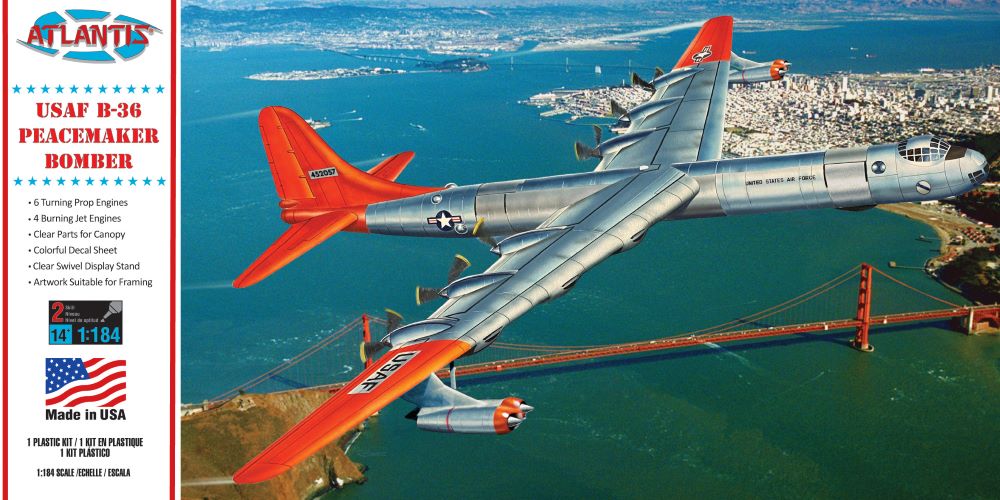 Atlantis Models 205 1/184 B36 Peacemaker USAF Bomber (formerly Revell)