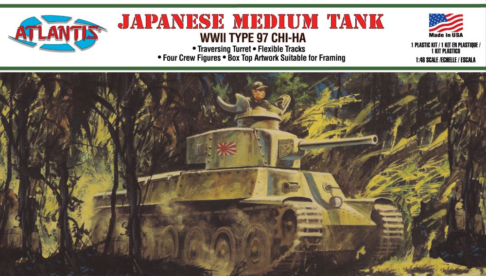 Atlantis Models 313 1/48 WWII Type 97 Chi-Ha Japanese Medium Tank (formerly Aurora)