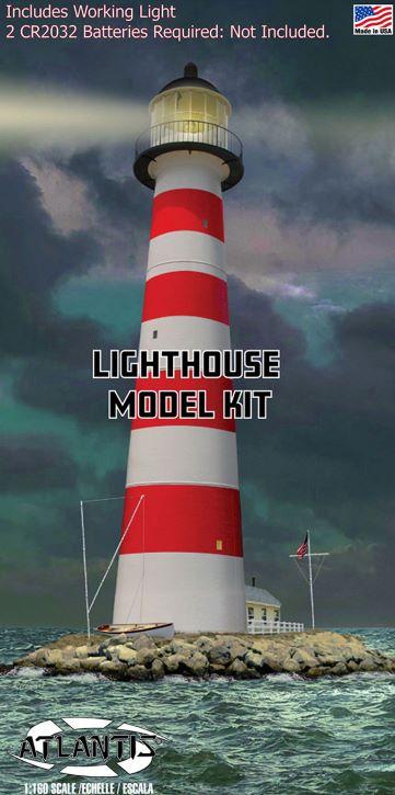 Atlantis Models 70779 1/160 Lighthouse w/Light & Diorama Base (formerly Lindberg)