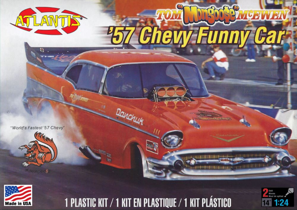 Atlantis Models 7172 1/24 Tom Mongoose McEwen 1957 Chevy Funny Car (formerly Revell)